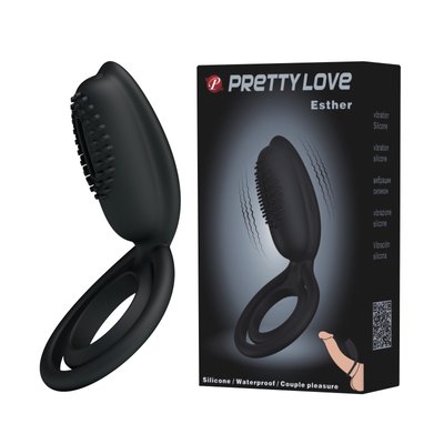 Эрекционное кольцо с вибрацией на пенис Pretty Love Penis Ring Black 6603BI0391 фото