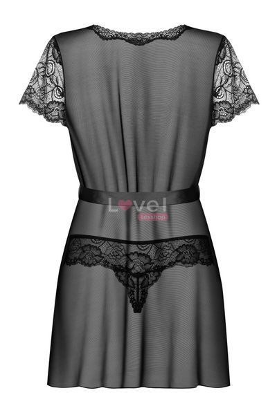 (SALE) Пеньюар Obsessive Alluria peignoir & thong S/M SX1124 фото