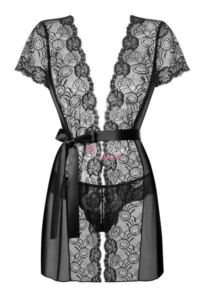 (SALE) Пеньюар Obsessive Alluria peignoir & thong S/M SX1124 фото