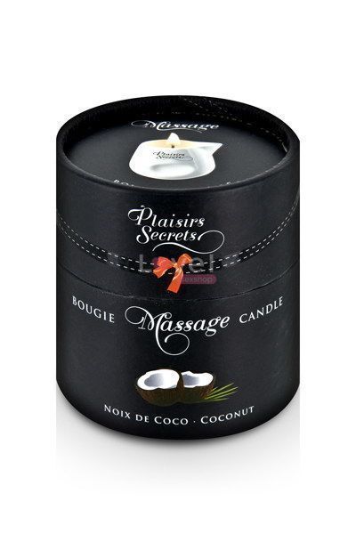Масажна свічка Plaisirs Secrets Coconut (80 мл) подарункова упаковка, керамічний посуд SO1846 фото