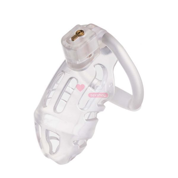 Клітка для пеніса LOCKINK SEVANDA Plastic Penis Chastity Cage, прозора, 3 кільця різних розмірів SX0871 фото
