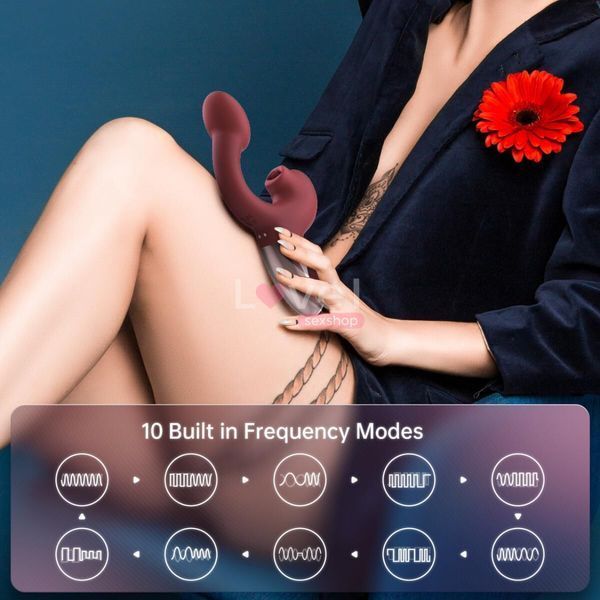 Смарт-вібратор Magic Motion Ponder Red, подвійна стимуляція, віброяйце+язичок для клітора SX3230 фото