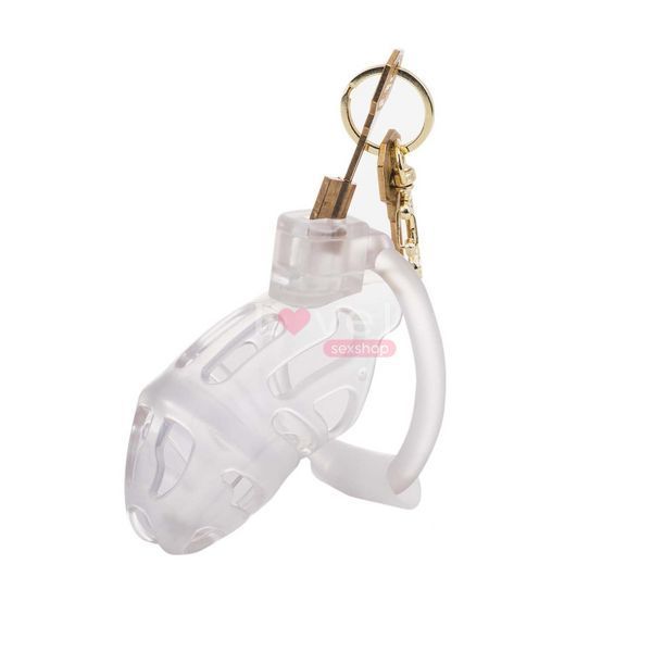 Клітка для пеніса LOCKINK SEVANDA Plastic Penis Chastity Cage, прозора, 3 кільця різних розмірів SX0871 фото