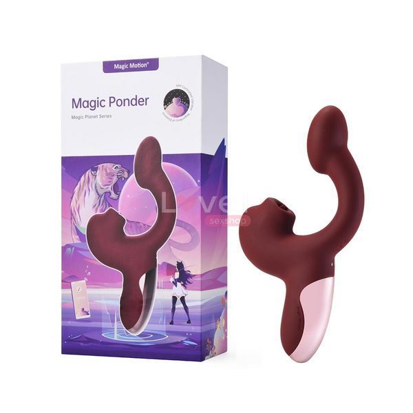Смарт-вібратор Magic Motion Ponder Red, подвійна стимуляція, віброяйце+язичок для клітора SX3230 фото