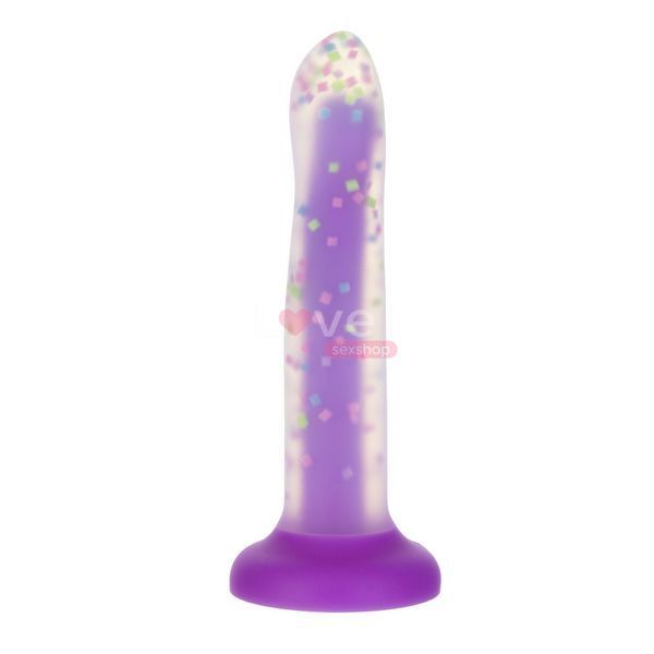 Фалоімітатор, що світиться в темряві, ADDICTION Rave 8&Prime;, Glow in the Dark Dildo Purple Confetti, 20,3 см SX1301 фото