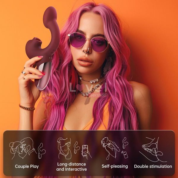 Смарт-вібратор Magic Motion Ponder Red, подвійна стимуляція, віброяйце+язичок для клітора SX3230 фото