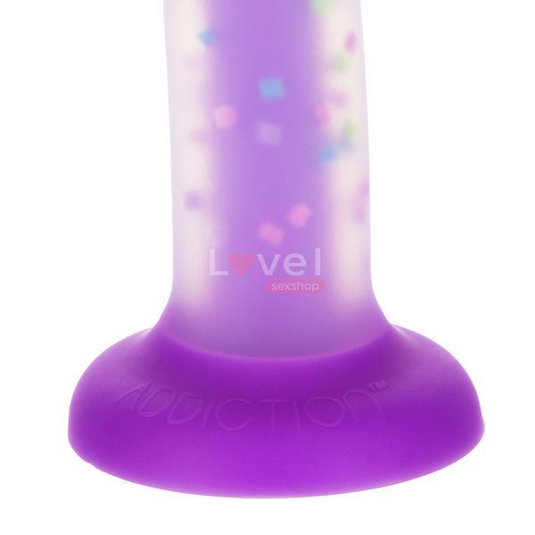 Фалоімітатор, що світиться в темряві, ADDICTION Rave 8&Prime;, Glow in the Dark Dildo Purple Confetti, 20,3 см SX1301 фото