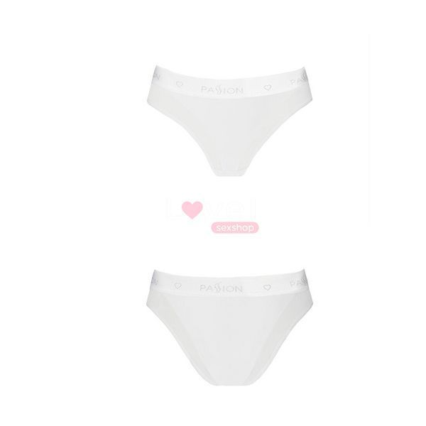 Трусики с прозрачной вставкой Passion PS002 PANTIES S, white SO4197 фото