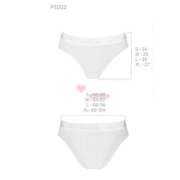 Трусики с прозрачной вставкой Passion PS002 PANTIES S, white SO4197 фото
