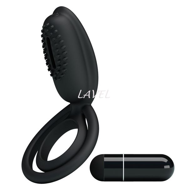 Ерекційне кільце з вібрацією на пеніс Pretty Love Penis Ring Black 6603BI0391 фото