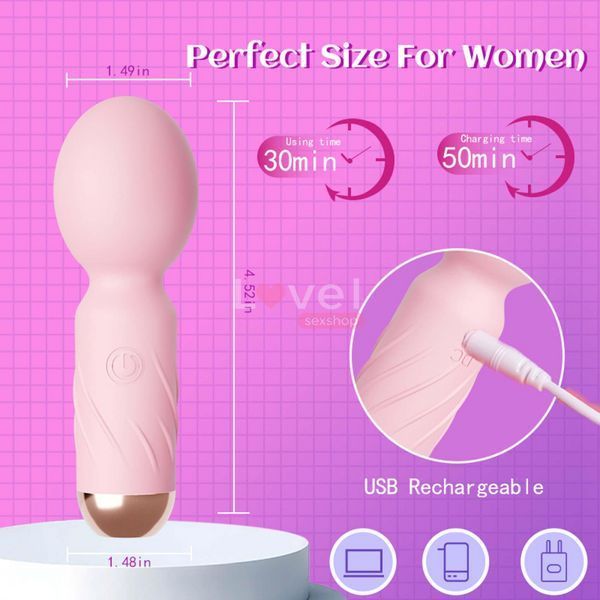 Мини вибромассажер Cute Mini Wand Pink 62530056-25011 фото