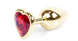 Анальная пробка металлическая с кристаллом Boss Jewellery GOLD Heart S BS6400037 фото 2