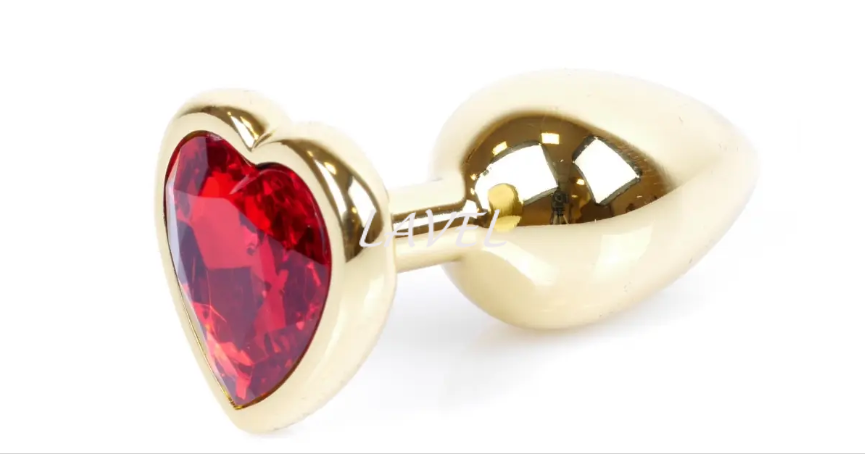 Анальная пробка металлическая с кристаллом Boss Jewellery GOLD Heart S BS6400037 фото