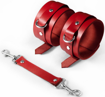 Поножі Feral Feelings &ndash; Ankle Restraints, натуральна шкіра, red SO8258 фото