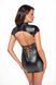 Сукня Noir Handmade F309 Fantasy, XXL, black, міні, під латекс, короткий рукав, шнурівка ззаду SX0295 фото 3