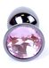 Анальная металлическая пробка с кристаллом Boss Jewellery Dark S, кристалл розовый (дл 7см, ширина 2,7см) BS6400027 фото 2