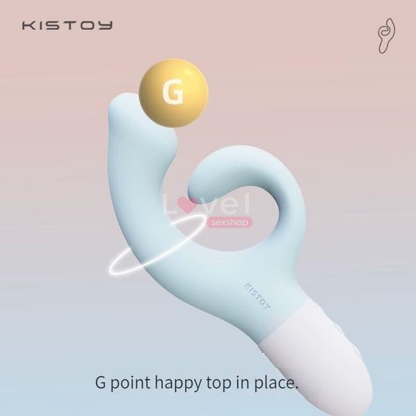Вибратор-кролик для точки G KISTOY Big G Blue, изогнутый отросток, автоматический подогрев SO8706 фото