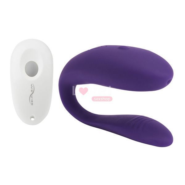 Недорогий вібратор для пар We-Vibe Unite Purple, однокнопковий пульт ДК SO6936 фото