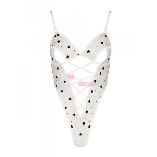 Эротическое боди с рисунком Passion LOVELIA BODY XXL/XXXL, white SO4758 фото