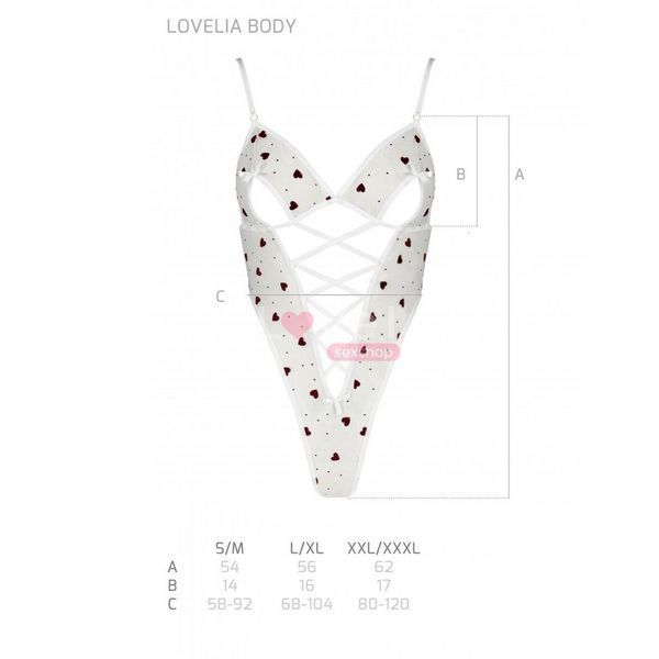 Эротическое боди с рисунком Passion LOVELIA BODY XXL/XXXL, white SO4758 фото