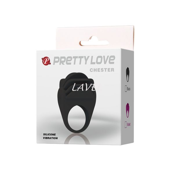 Эрекционное кольцо с вибрацией на пенис Pretty Love Chester Vibrating Cock Ring Black 6603BI0211 фото