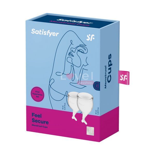 Набір менструальних чаш Satisfyer Feel Secure (transparent), 15мл і 20мл, мішечок для зберігання SO3994 фото