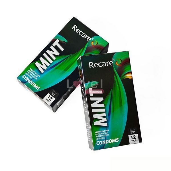 Презервативи Holographic Recare Ultra Thin Mint Condoms 12шт, ультратонкі, аромат: м'ята SX3337 фото