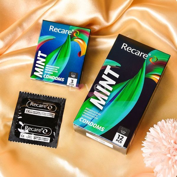 Презервативи Holographic Recare Ultra Thin Mint Condoms 12шт, ультратонкі, аромат: м'ята SX3337 фото
