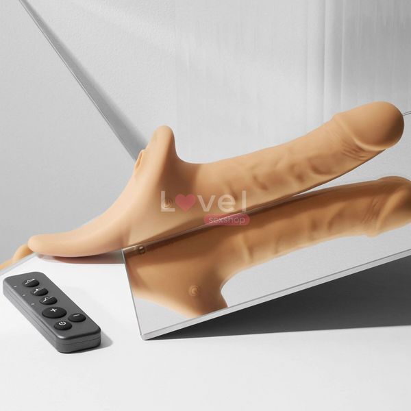 Вібронасадка для страпону з вакуумною стимуляцією Strap-On-Me Multi Orgasm Realistic Dildo L Vanilla SX4037 фото