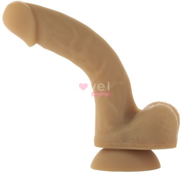 Гибкий фаллоимитатор на присоске ADDICTION &mdash; ANDREW 8&Prime; Silicone Dong &mdash; Caramel, вибропуля в подарок SO5579 фото