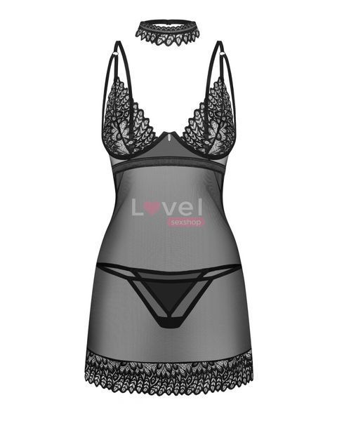 Сорочка Obsessive Donarella chemise & thong XS/S SX1140 фото