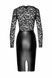 Сукня Noir Handmade F295 Euphoria, XL, black, мереживо, глибоке декольте, спідниця міді під латекс SX0210 фото 5