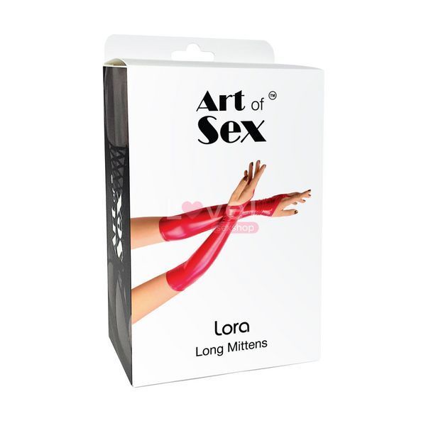 Виниловые миттинки Art of Sex - Lora длинные, размер M, цвет черный SO7349 фото