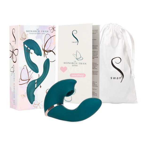Многофункциональный вибратор с вакуумной стимуляцией Swan The Monarch Teal SO8905 фото