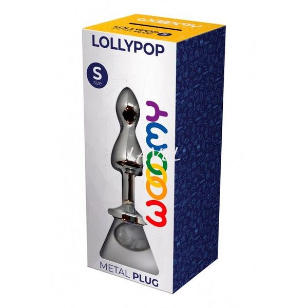 Металева анальна пробка Wooomy Lollypop Double Ball Metal Plug S, діаметр 2,8 см, довжина 8,5 см SO7417 фото