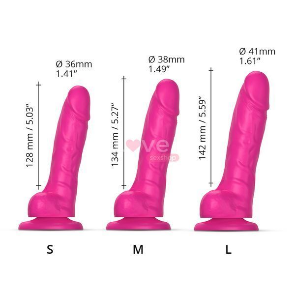 Реалістичний фалоімітатор Strap-On-Me Sliding Skin Realistic Dildo Fuchsia M, ефект рухливої шкіри SO6255 фото