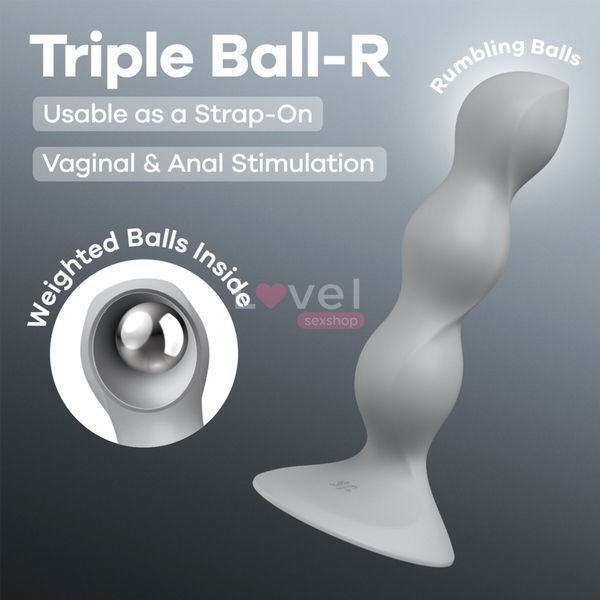 Анальний стимулятор-намистини Satisfyer Triple Ball-R Grey SX3547 фото
