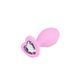 Анальная пробка - Silicone Anal Plug With Heart Crystal Base Pink 62530026-00253 фото 3