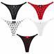 Стринги Rosalie Bow Mesh String с велюровыми цветочками, размер L TNS1109 фото 1