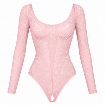 Сексуальне боді в сітку з камінцями, рожеве, ONE SIZE (42/44) TNS3068 фото