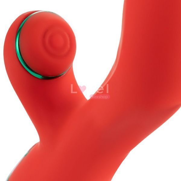 Вібратор-кролик з флогером LOCKINK SEVANDA Whip Vibrating Massage Wand - Red & Green SX0903 фото