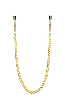 Тонкие зажимы для сосков с цепочкой Feral Feelings - Chain Thin nipple clamps, золото/черный SO3793 фото