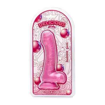 Фаллоимитатор с ароматом жевательной резинки Toyz4lovers Delicious Dildo Bubble Gum, 18,5 см 60010013986 фото