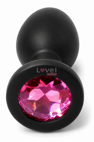 Анальная пробка Jewellery Silicone Black Plug S Pink 16152 фото