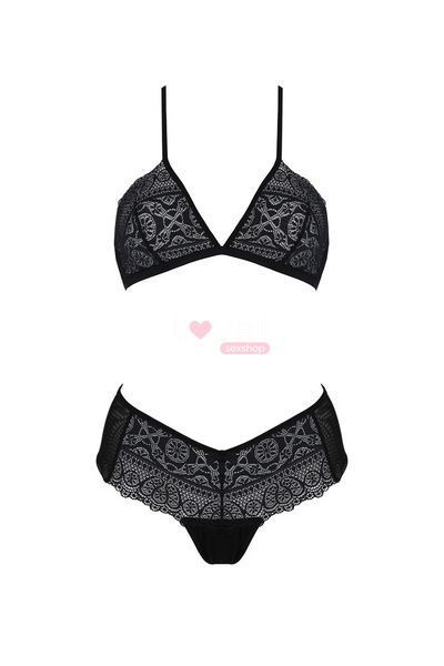 Комплект Passion KERRIA BIKINI black, S/M, бралет і трусики-бікіні SX0483 фото