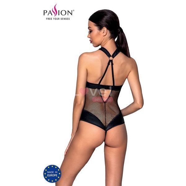 Сетчатый боди с халтером Passion Amanda Body L/XL, black SO5315 фото
