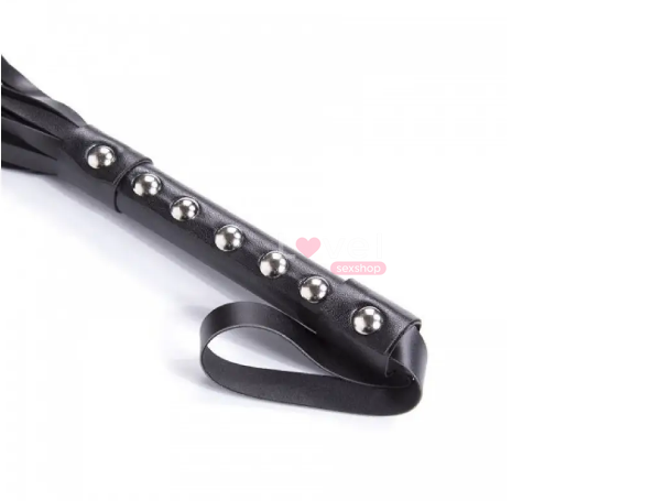 Флогер з шипами чорний DS Fetish Studded flogger black 292400118 фото