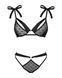 (SALE) Полупрозрачный эротический комплект Obsessive Obsessivia 2pcs set black L/XL, бюстгальтер и трусики, SO7298 фото 5