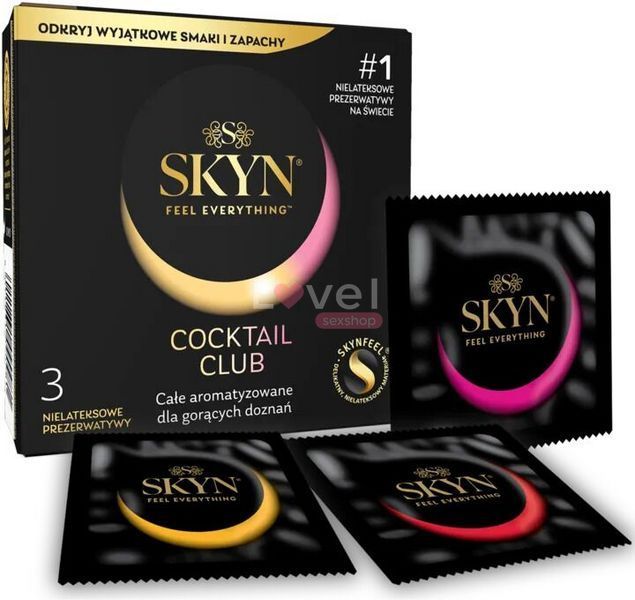Презервативы SKYN Cocktail Club 3 шт, вкусы Pina Colada, Cherry Sunrise и Passion Daiquiri SX2544 фото