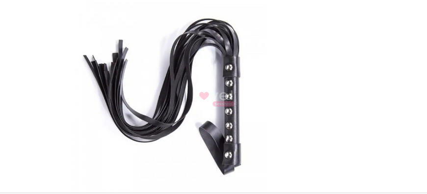 Флогер з шипами чорний DS Fetish Studded flogger black 292400118 фото
